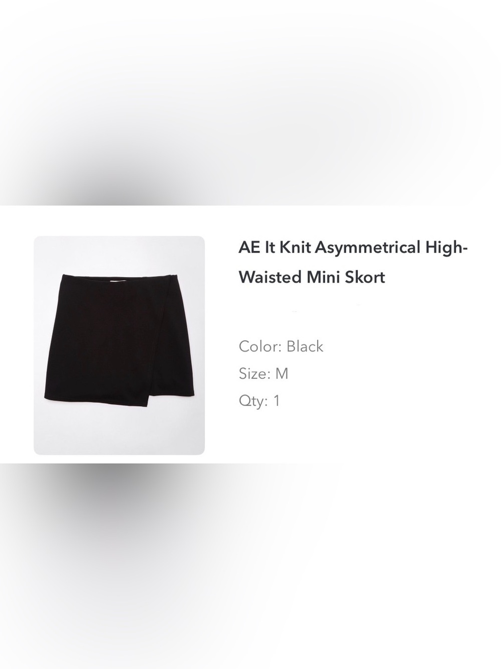 American Eagle Outfitters Black Asymmetric Skort